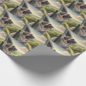 Mastiff Road Trip Scenic Landscape Watercolor Wrap Geschenkpapier (Ecke)