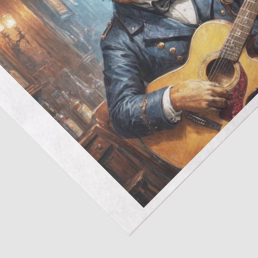 Mastiff steampunk dog Gitarre spielen - Seidenpapier (Ausschnitt)