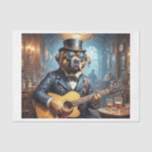 Mastiff steampunk dog Gitarre spielen - Seidenpapier (Vorderseite)