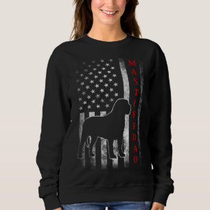 Mastiff Vater mit stolzer amerikanischer Flagge Hu Sweatshirt