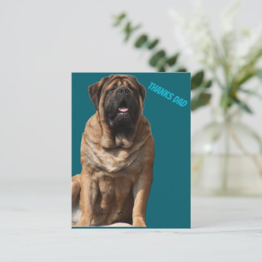 Mastiff Vatertag Best Friends Postkarte (Stehend Vorderseite)