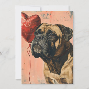 Mastiff Vintag Valentinstag Feiertagskarte