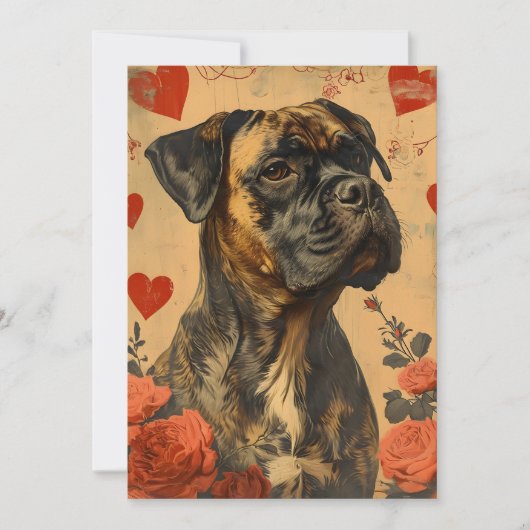 Mastiff Vintag Valentinstag Feiertagskarte (Vorderseite)
