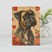 Mastiff Vintag Valentinstag Feiertagskarte (Stehend Vorderseite)