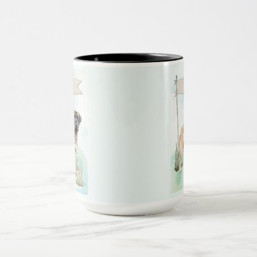 Mastiff Watercolor Personalized Dog Tasse (Zentrum)