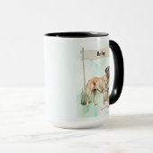 Mastiff Watercolor Personalized Dog Tasse (VorderseiteRechts)