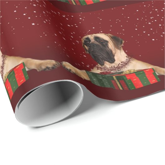 Mastiff-Weihnachten Geschenkpapier (Rolleneckpunkt)