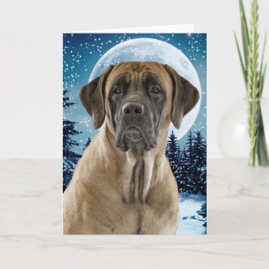 Mastiff-Weihnachtskarte Feiertagskarte (Vorderseite)