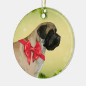 Mastiff-Weihnachtsverzierung Keramik Ornament (Links)