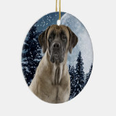 Mastiff-Weihnachtsverzierung Keramik Ornament (Rechts)