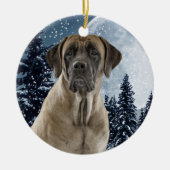 Mastiff-Weihnachtsverzierung Keramik Ornament (Vorne)