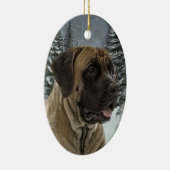 Mastiff-Weihnachtsverzierung Keramikornament (Rechts)