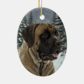 Mastiff-Weihnachtsverzierung Keramikornament (Hinten)