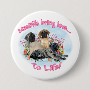 Mastiff-Welpen-Liebe zum Leben-Knopf Button