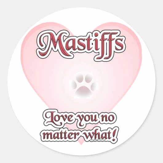 Mastiffs Liebe Sie egal welcher Aufkleber (Vorderseite)