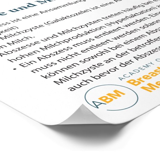 Mastitis im Stillen Poster (deutsch) (Ecke)