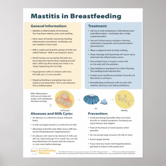 Mastitis in der Stillzeit Poster (Englisch) (Vorne)