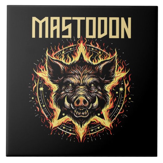 Mastodon Boar Fire Fliese (Vorderseite)
