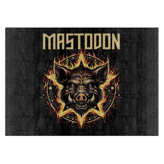Mastodon Boar Fire Schneidebrett (Vorderseite)