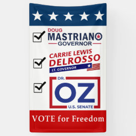 Mastriano, DelRosso & Dr. OZ - 36×60 Freedom Banner