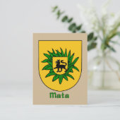 Mata Family Heraldic Shield Postkarte (Stehend Vorderseite)