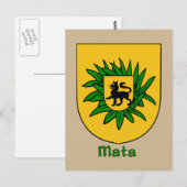 Mata Family Heraldic Shield Postkarte (Vorne/Hinten)