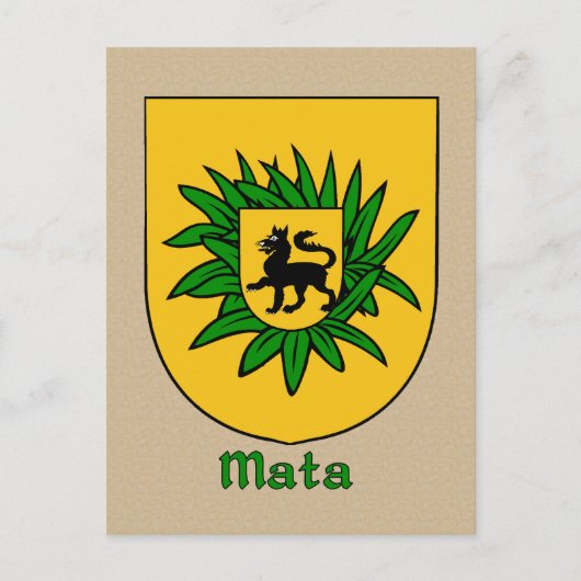 Mata Family Heraldic Shield Postkarte (Vorderseite)