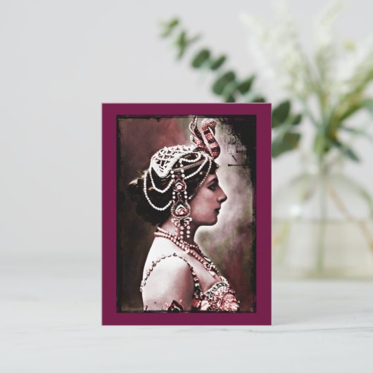 Mata Hari 1910 Postkarte (Stehend Vorderseite)