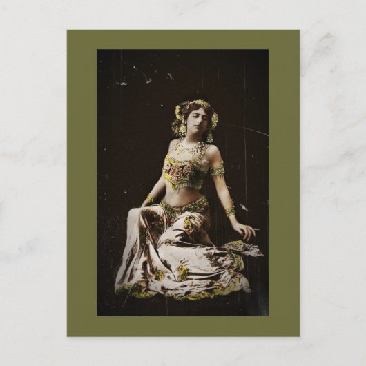 Mata Hari in Harem Kostüm Postkarte (Vorderseite)