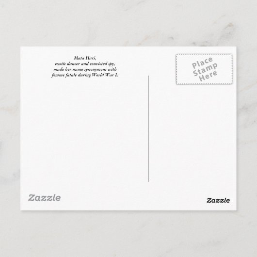 Mata Hari Postkarte (Rückseite)