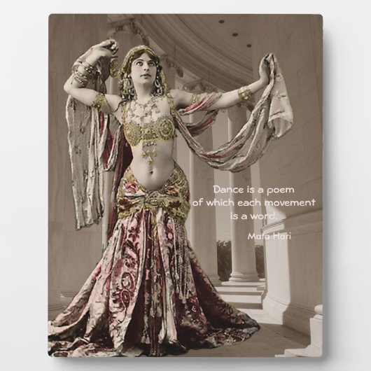 Mata Hari Vintag Bellydance Zitat Fotoplatte (Vorderseite)