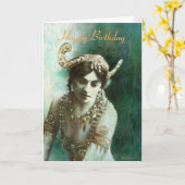 Mata Hari Vintag Birthday Card Karte (Gelbe Blume)
