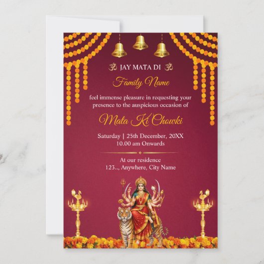 Mata Ki Chowki Einladungsvorlage Einladung (Vorderseite)