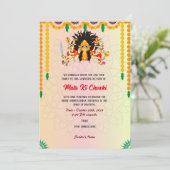 Mata Ki Chowki Goddess Durga Jagrata Einladung (Stehend Vorderseite)