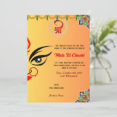 Mata Ki Chowki Goddess Durga Jagrata Einladung (Stehend Vorderseite)
