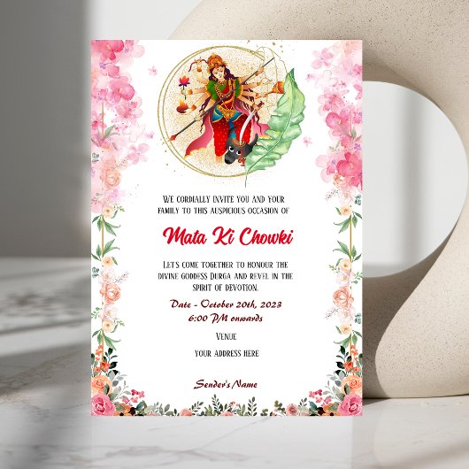 Mata Ki Chowki Goddess Durga Jagrata Einladung