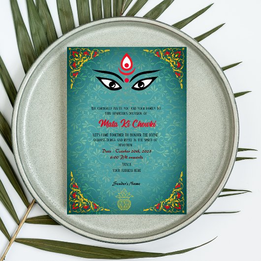 Mata Ki Chowki Goddess Durga Jagrata Einladung