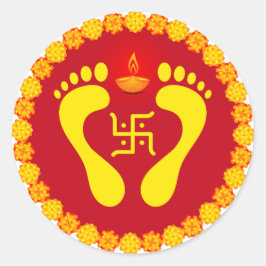 Mata Lakshmi Feet Runder Aufkleber