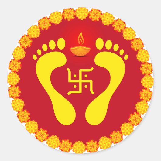 Mata Lakshmi Feet Runder Aufkleber (Vorderseite)
