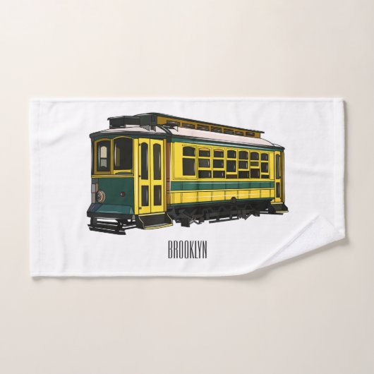 Mata Troley Cartoon Illustration Badhandtuch Set (Handtuch)