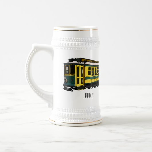 Mata Troley Cartoon Illustration Bierglas (Links)