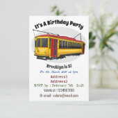 Mata Troley Cartoon Illustration Einladung (Stehend Vorderseite)