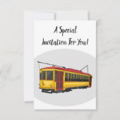 Mata Troley Cartoon Illustration Einladung (Rückseite)