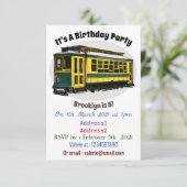 Mata Troley Cartoon Illustration Einladung (Stehend Vorderseite)