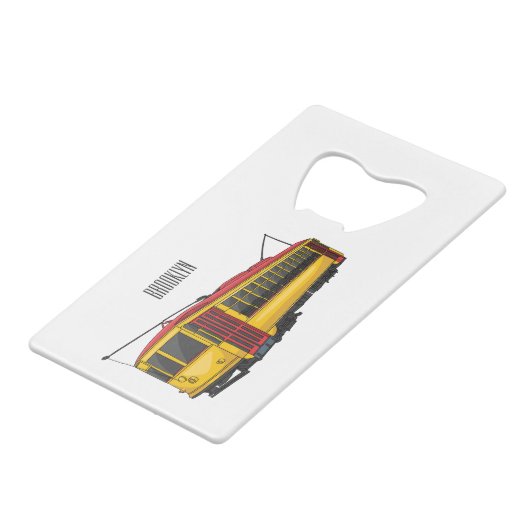 Mata Troley Cartoon Illustration Geldbeutel Flaschenöffner (Vorderseite Schrägansicht)