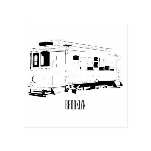 Mata Troley Cartoon Illustration Gummistempel (Prägung)