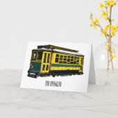 Mata Troley Cartoon Illustration Karte (Gelbe Blume)