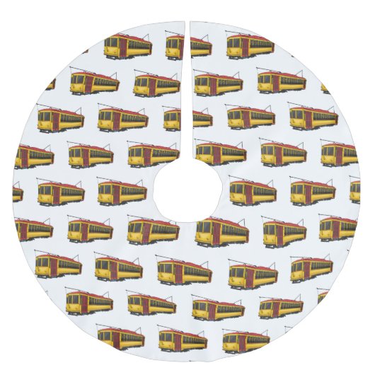 Mata Troley Cartoon Illustration Polyester Weihnachtsbaumdecke (Vorderseite)