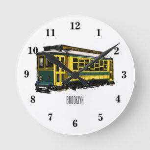 Mata Troley Cartoon Illustration Runde Wanduhr
