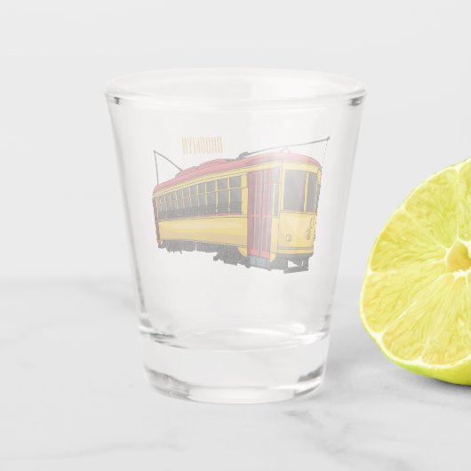 Mata Troley Cartoon Illustration Schnapsglas (Rückseite)